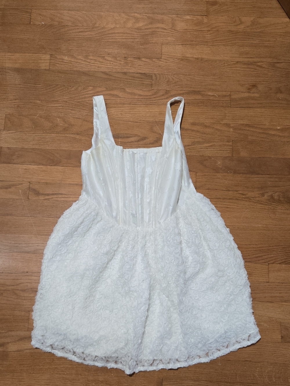 Lulu's White Floral Texture Dress